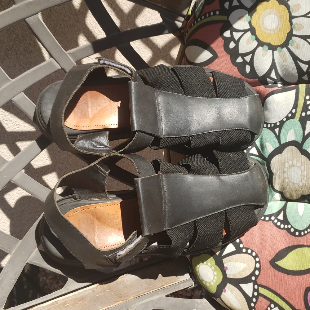 SAO Luxis Genuine Leather Stretch Fabric Sandal Size 12M